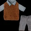 Maileg Bluse, slipover og bukser, Teddy far Online