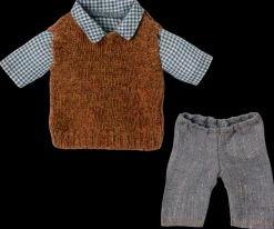 Maileg Bluse, slipover og bukser, Teddy far Online