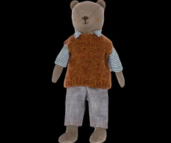 Maileg Bluse, slipover og bukser, Teddy far Online