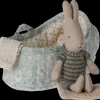 Maileg Hare i babylift, Mikro - Blå/Sand New