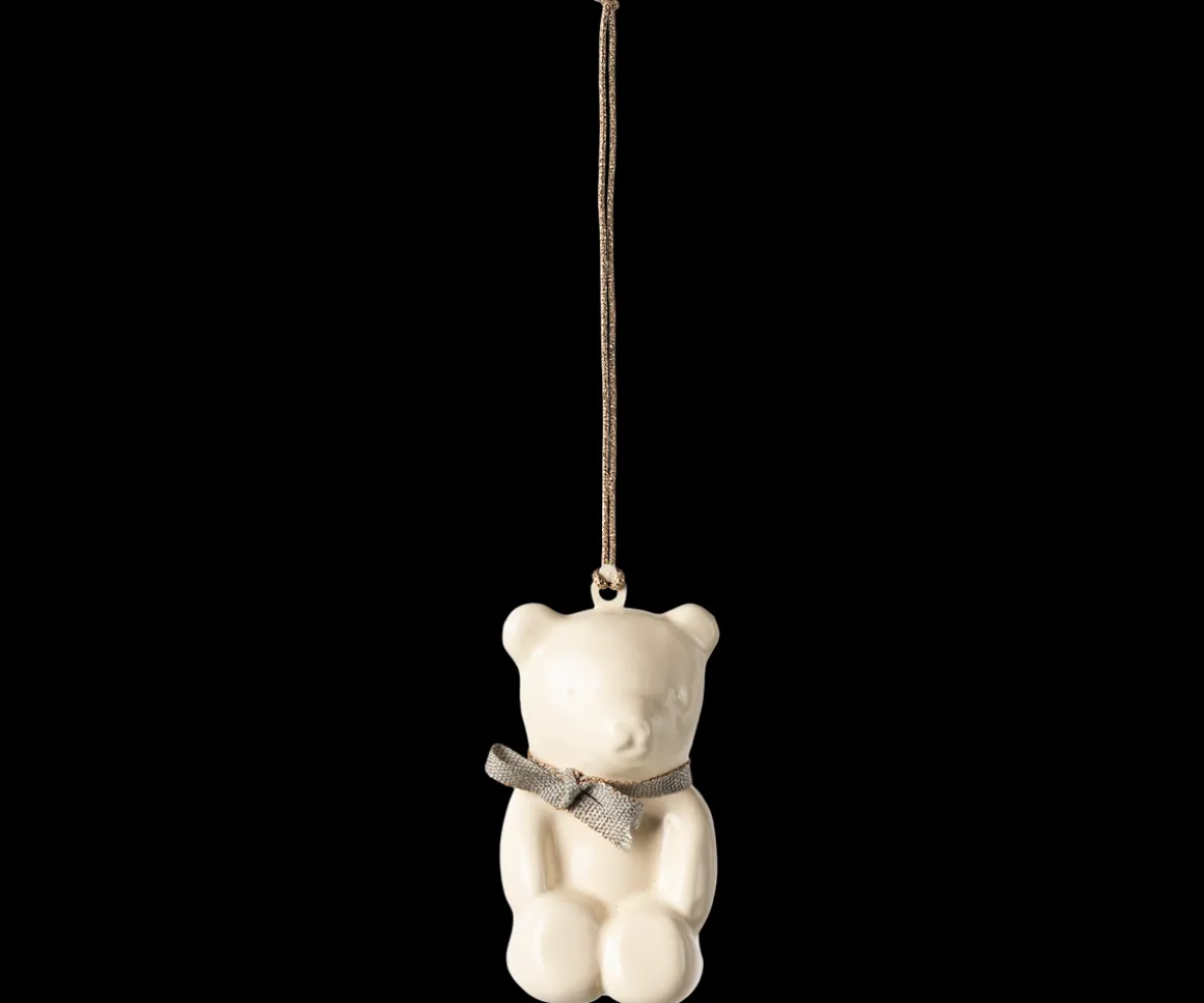 Maileg Metalophæng, Bamse - Råhvid/blå Best