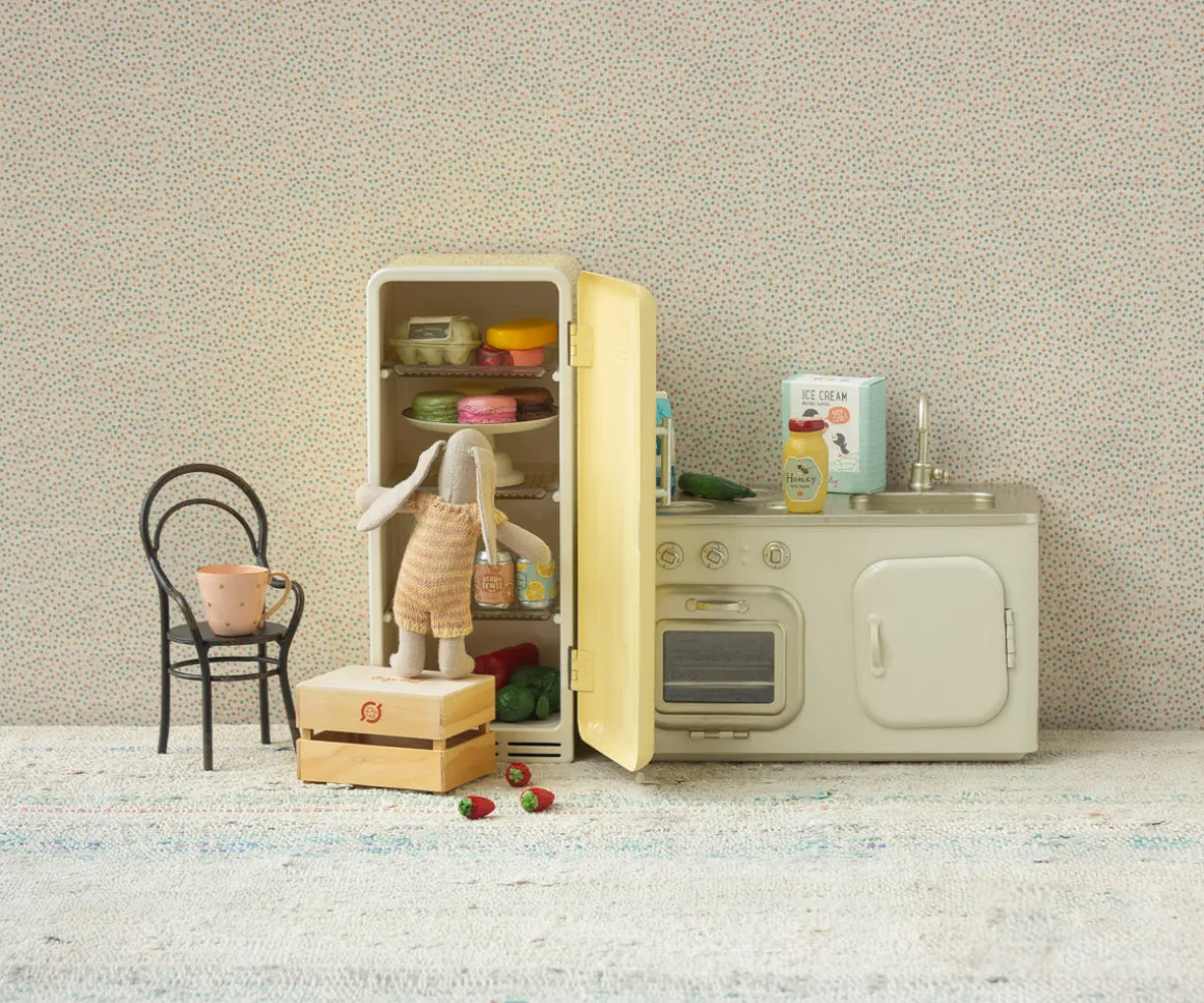 Maileg Miniature køleskab - Gul Cheap