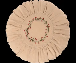 Maileg Pude, Rund - Blomster cirkel Hot