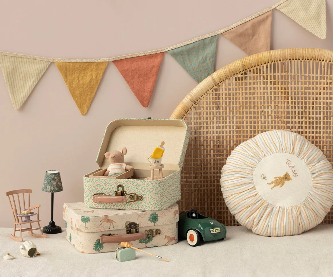 Maileg Pude, Rund, Small - Teddy, stribet Fashion