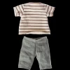 Maileg Stribet bluse og bukser, Str. 2 Clearance