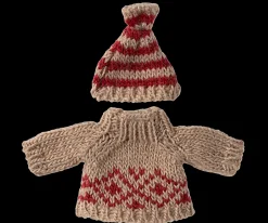 Maileg Strikket sweater og hue, Mus, Mor Sale