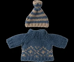 Maileg Strikket sweater og hue, Mus, Far Clearance
