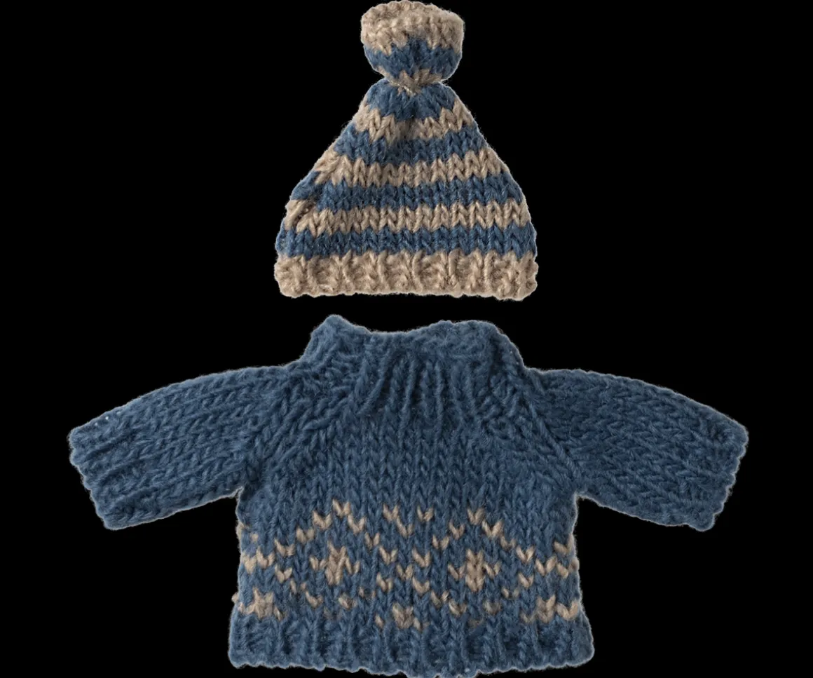 Maileg Strikket sweater og hue, Mus, Far Clearance