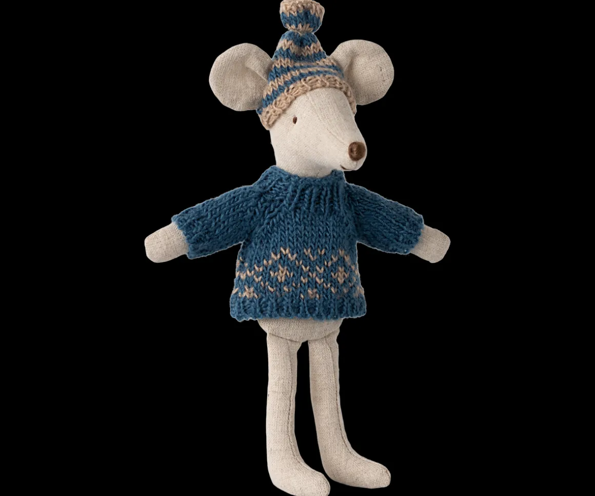 Maileg Strikket sweater og hue, Mus, Far Clearance