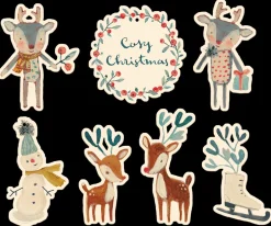 Maileg Til og fra kort, Cosy Christmas, 14 stk. - Råhvid Cheap