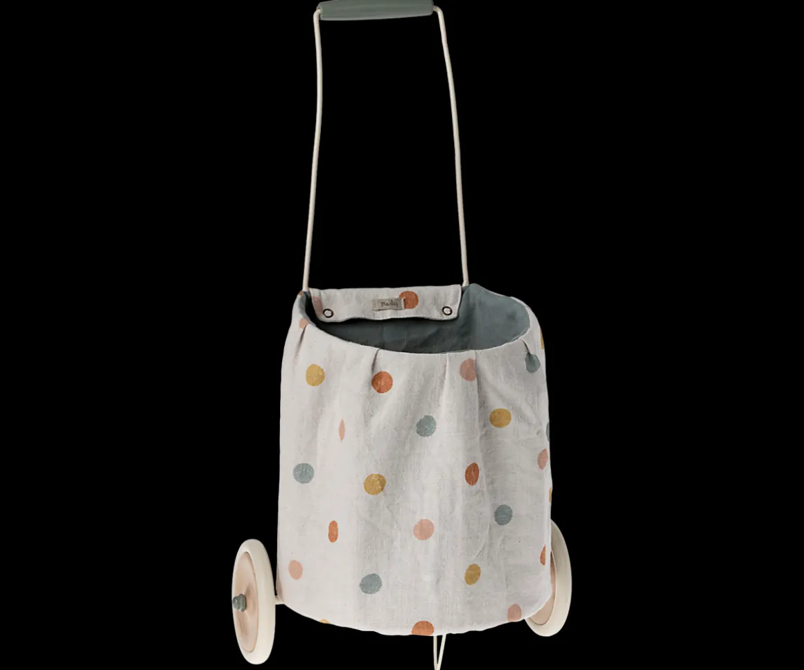 Maileg Trolley, Multi prikker - Blå Outlet